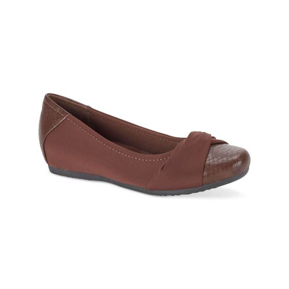 BARETRAPS Womens Brown Lightweight Mitsy Toe Slip On Ballet Flats 6 M
